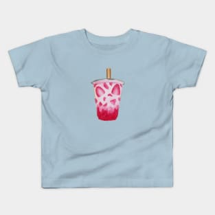 Strawberry Pink Drink watercolour Kids T-Shirt